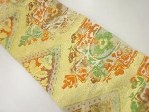 草花模様織出し名古屋帯